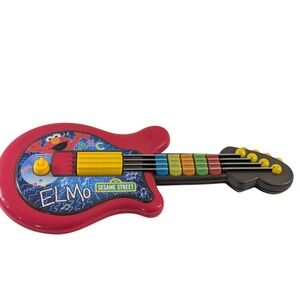 Sesame Street Elmo Rockin Guitar‎ Musical Toy Red Light Up Sounds ABCs